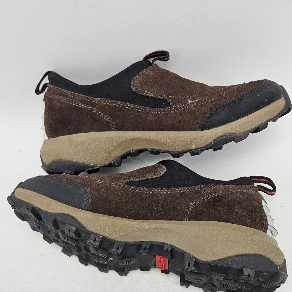 LL Bean Men 9M Snow Sneaker Slip On Suede Boots Brown 0ADL5 Thinsulate